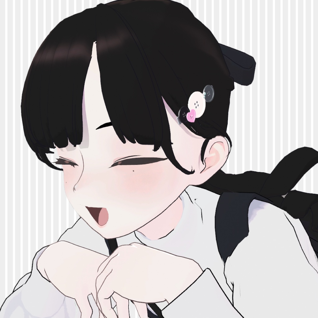 【VRC想定】ボタンヘアピン