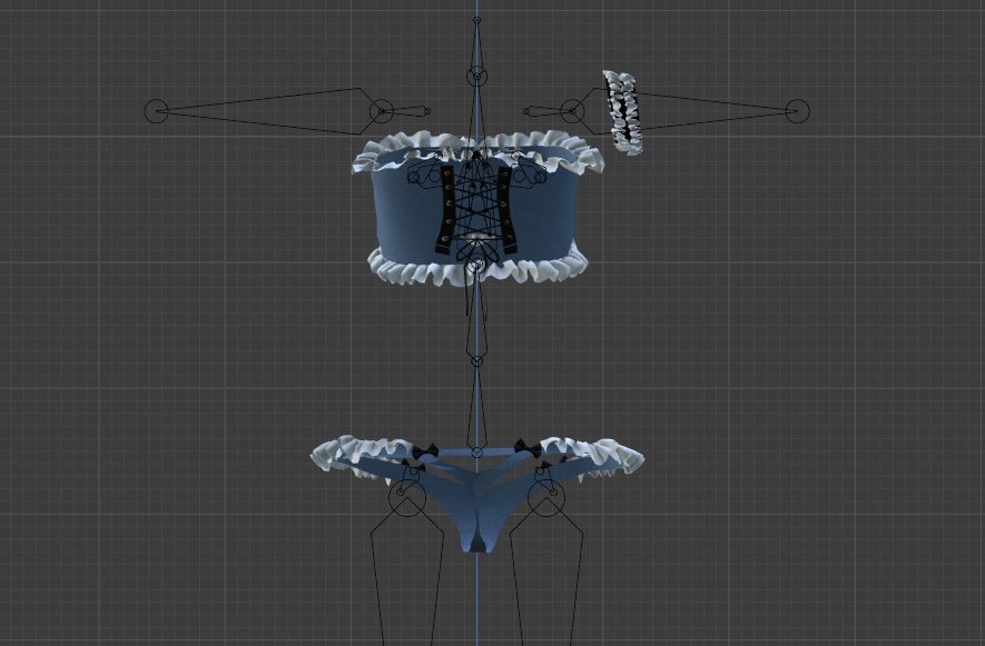 パステル・ラッフルコルセットセット(ZINFIT )