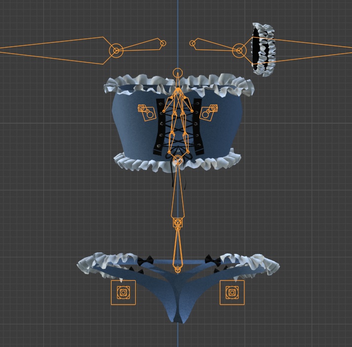 パステル・ラッフルコルセットセット(ZINFIT )