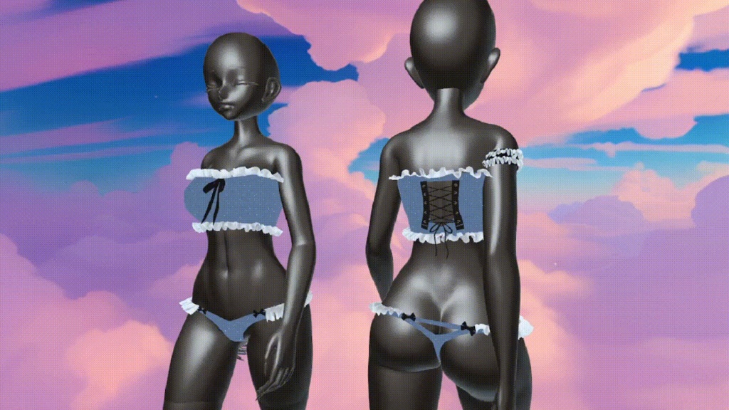 パステル・ラッフルコルセットセット(ZINFIT )