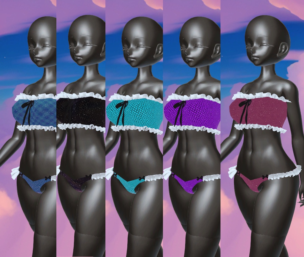 FREE TEXT >> パステル・ラッフルコルセットセット