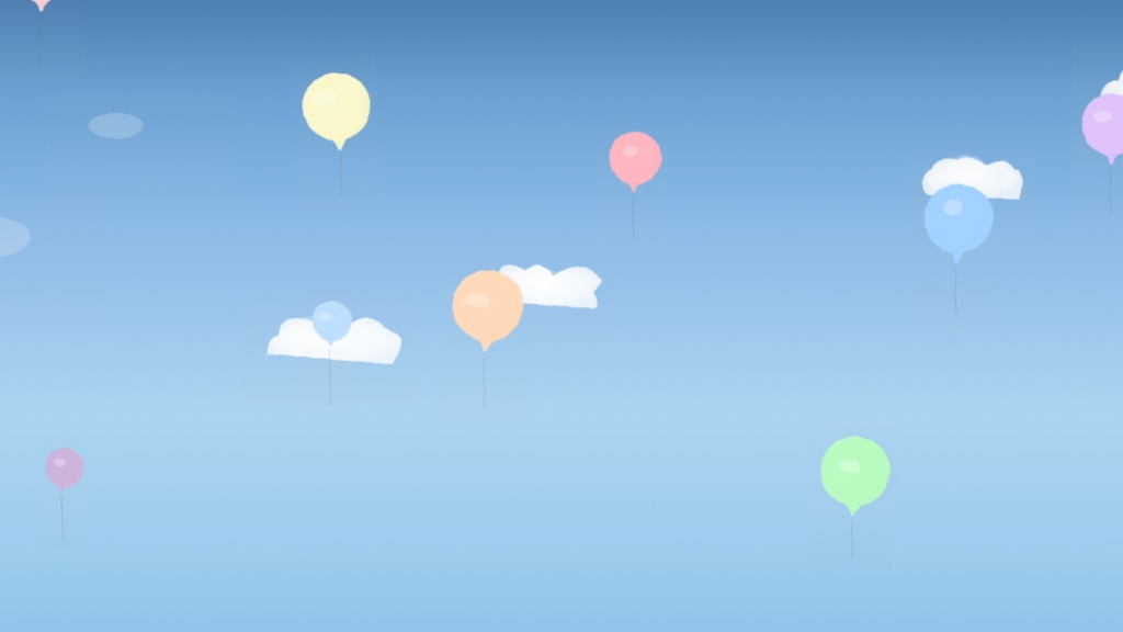 【動く配信背景】風船と青空【サンプル】