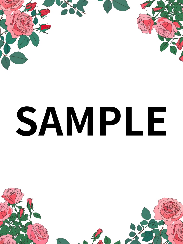 【背景枠素材】バラの枠(縦横ロゴあり3点セット)【V素材】【おはようVtuberにも◎】