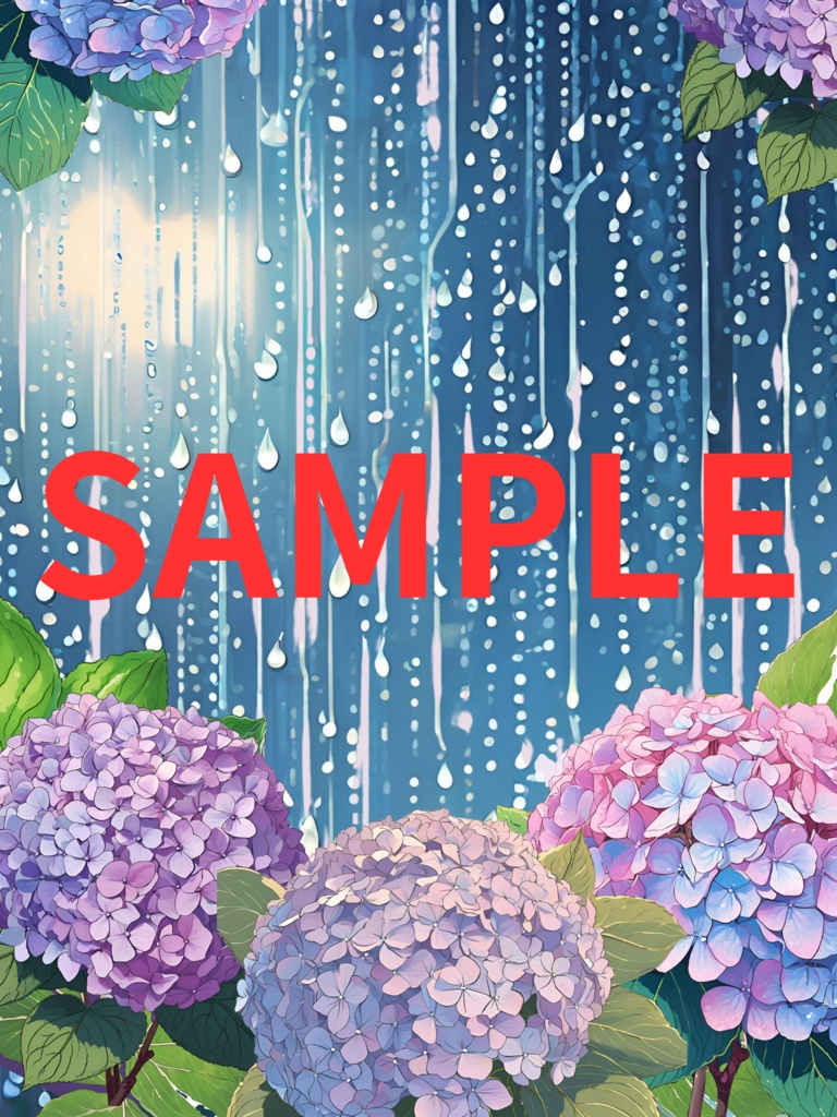 【背景枠素材】雨の日配信セット(縦横ロゴ枠+背景5点セット)【V素材】【サムネイル素材】