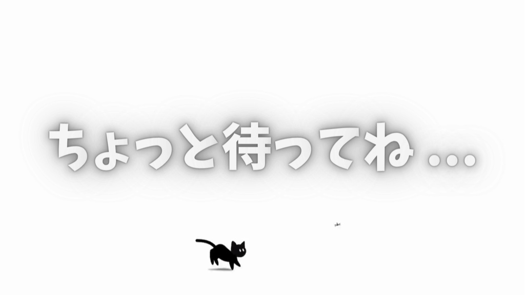 【配信者向け・動く素材】モノクロ猫の配信待機動画