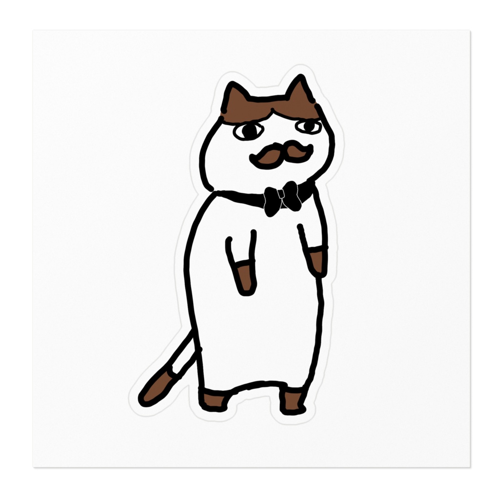 髭猫ステッカー