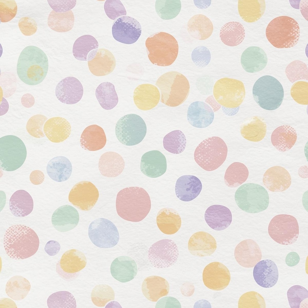 【hakulis】パステルカラー水彩風水玉デジタルペーパー 4枚セット|3000×3000px|PNG