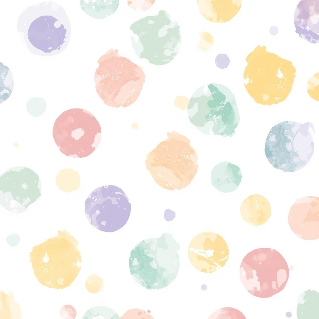 【hakulis】パステルカラー水彩風水玉デジタルペーパー 4枚セット|3000×3000px|PNG