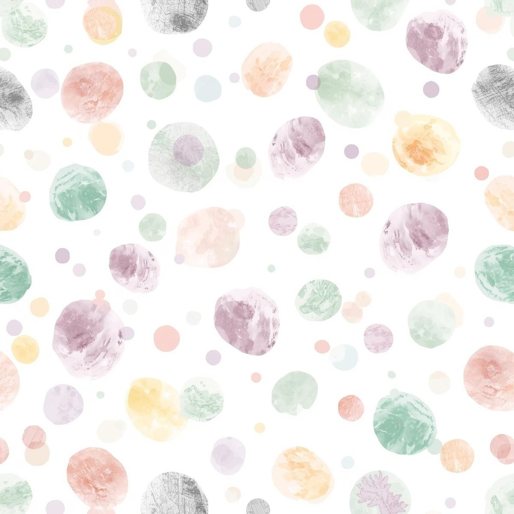 【hakulis】パステルカラー水彩風水玉デジタルペーパー 4枚セット|3000×3000px|PNG