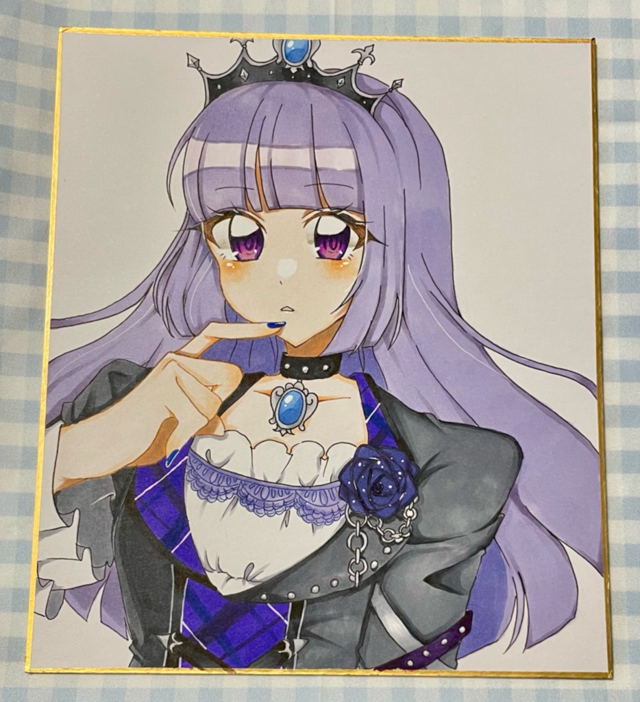 氷上スミレ 手描き色紙(大)