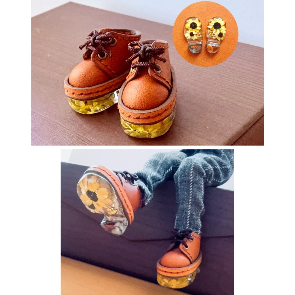 フラワーショートブーツ