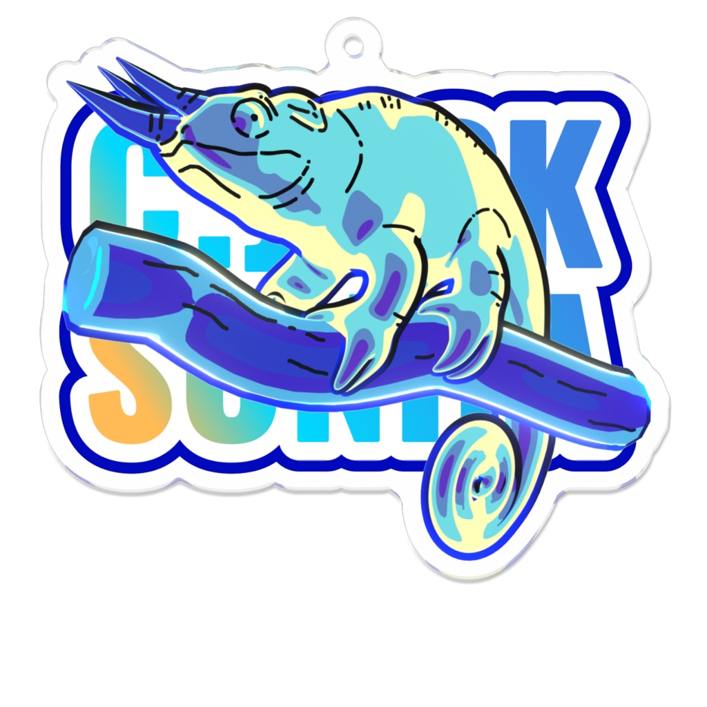 ジャクソンカメレオン(ロゴ入り)アクリルキーホルダー