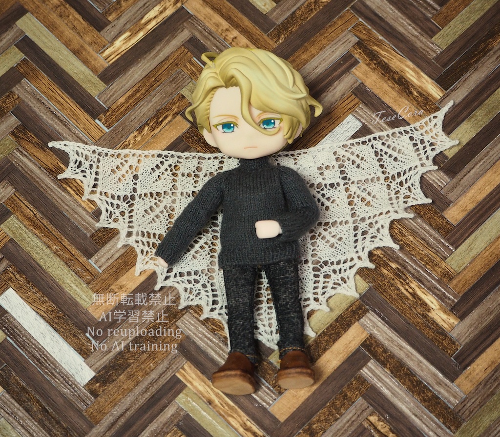 透かし三角ストール/リーフ