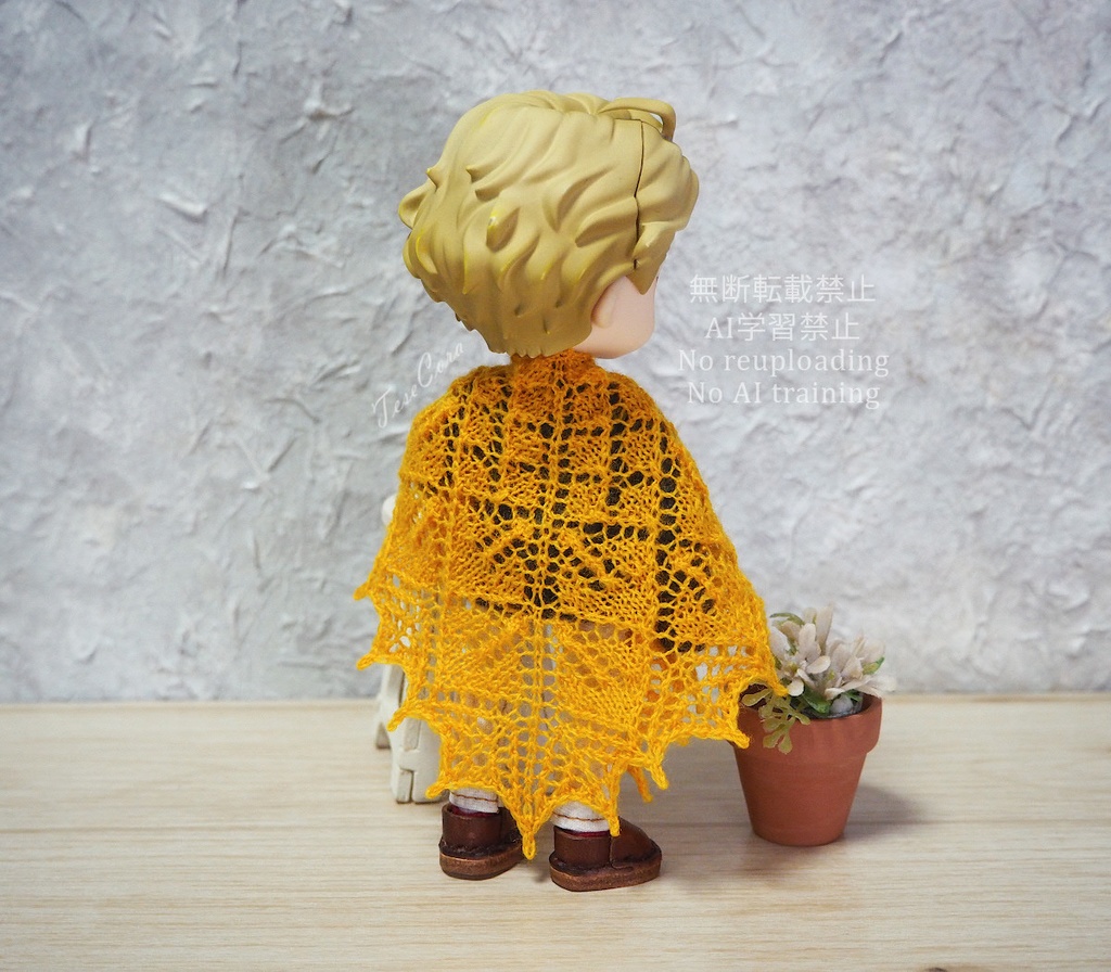 透かし三角ストール/リーフ