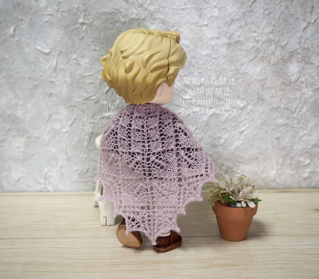 透かし三角ストール/リーフ