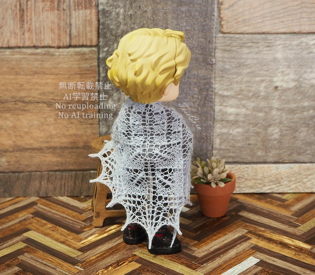 透かし三角ストール/リーフ