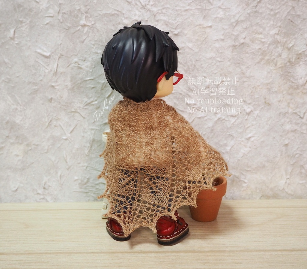 透かし三角ストール/リーフ