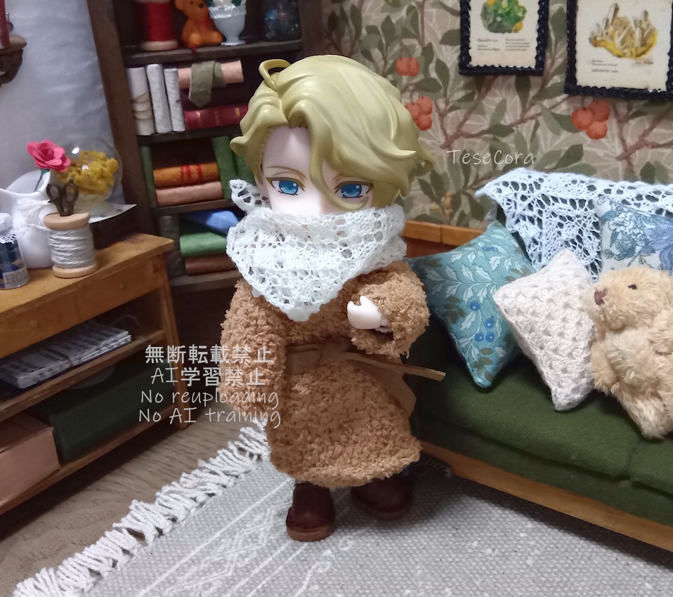 透かし三角ストール/ダイヤ