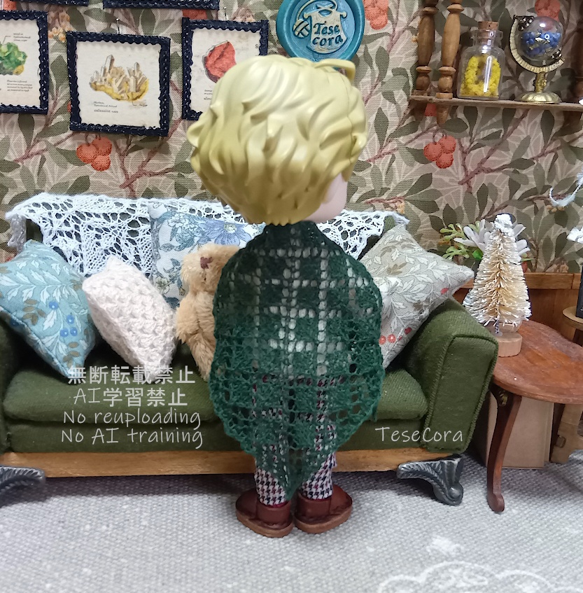 透かし三角ストール/ダイヤ