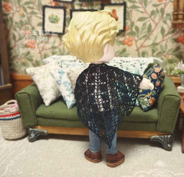 透かし三角ストール/ダイヤ