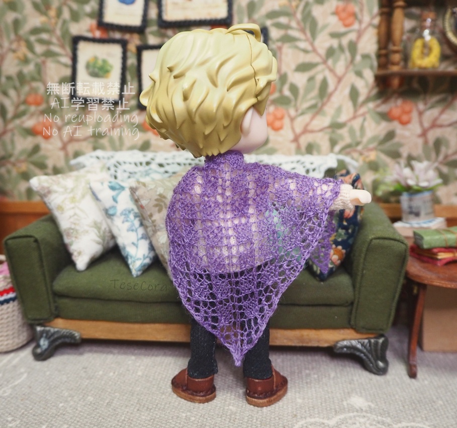 透かし三角ストール/ダイヤ