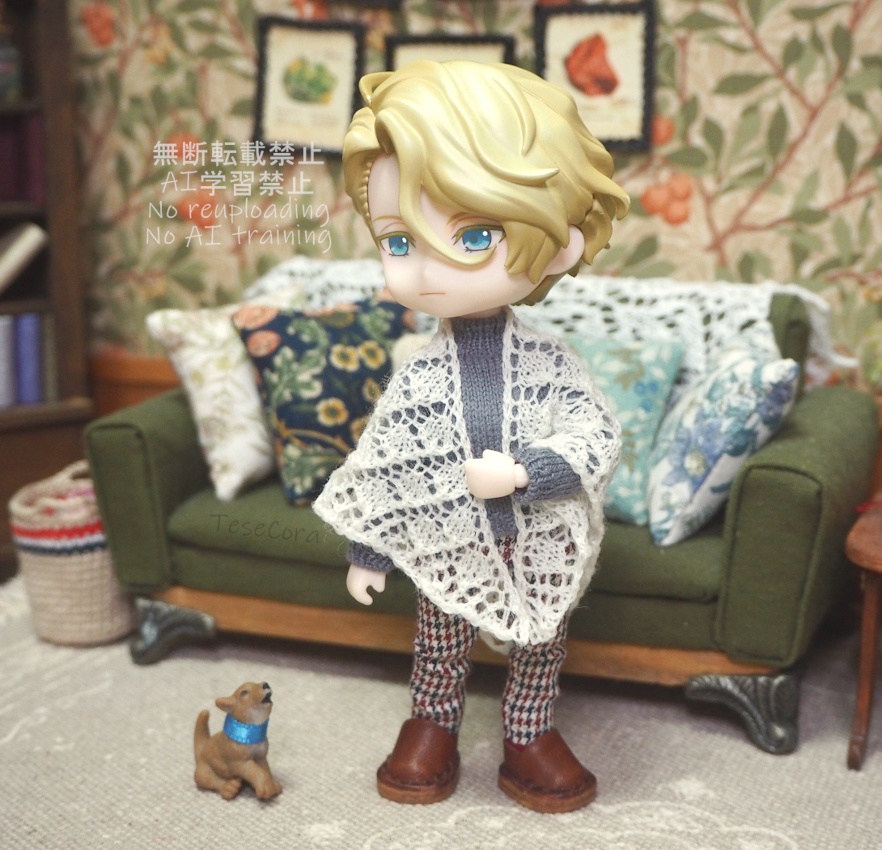 透かし三角ストール/ダイヤ