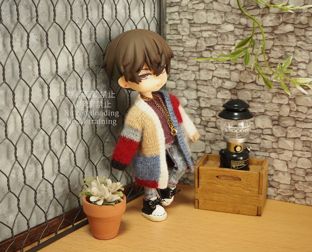 ブロッキングカーディガン