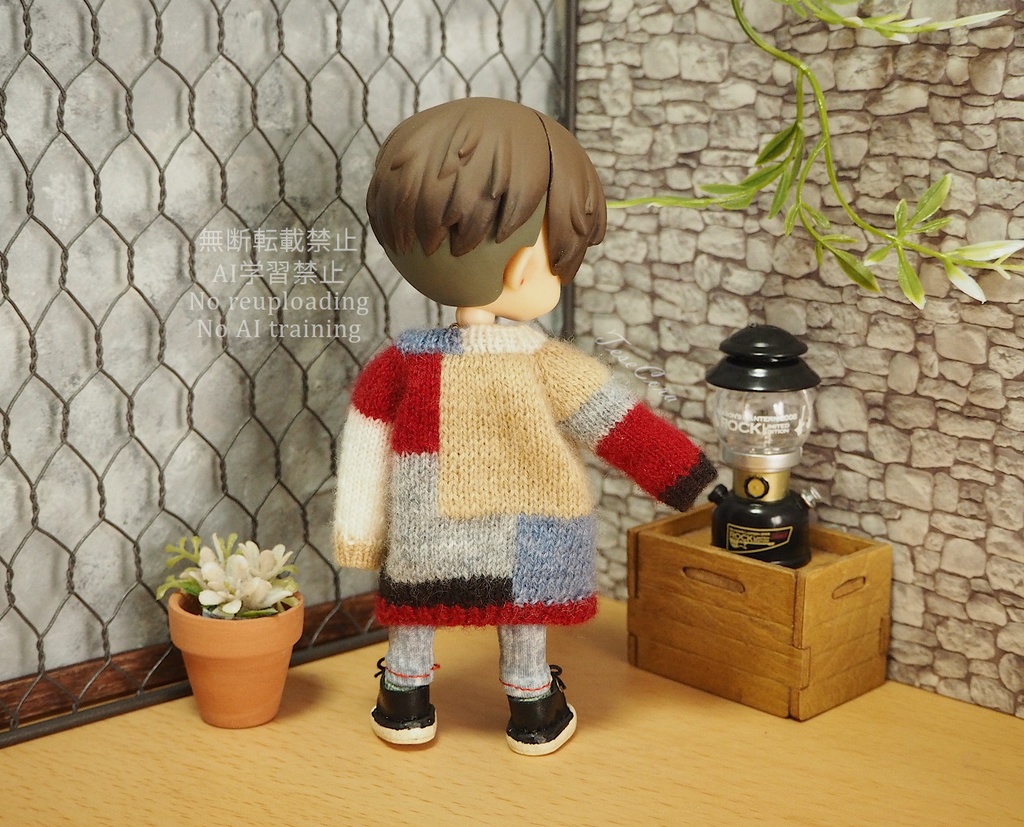 ブロッキングカーディガン