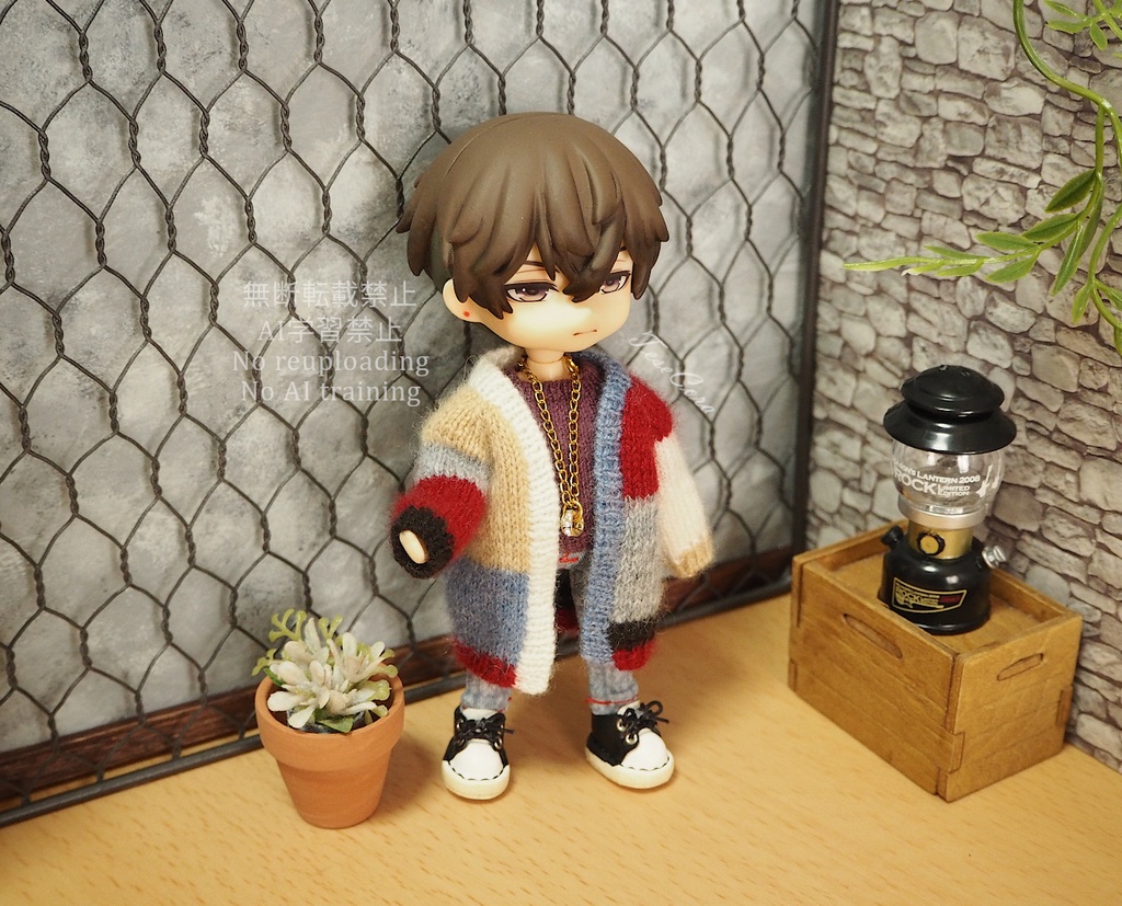 ブロッキングカーディガン