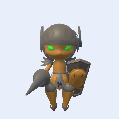 オリジナル3Dモデル チビロボガール(ナイト)