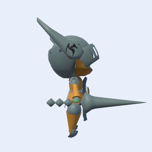 オリジナル3Dモデル チビロボガール(ナイト)