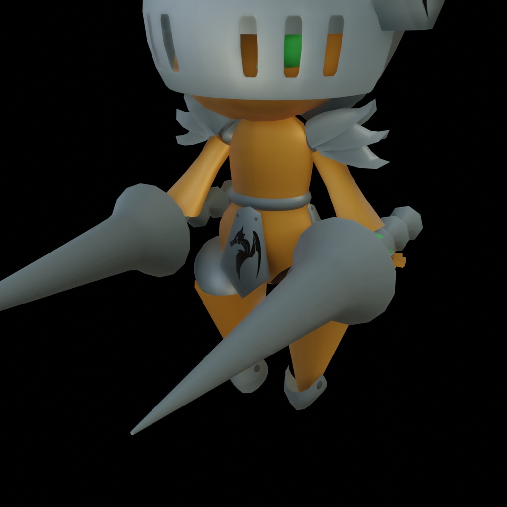 オリジナル3Dモデル チビロボガール(ナイト)