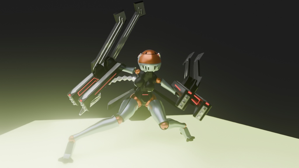 オリジナル3Dモデル メカ娘ADGR