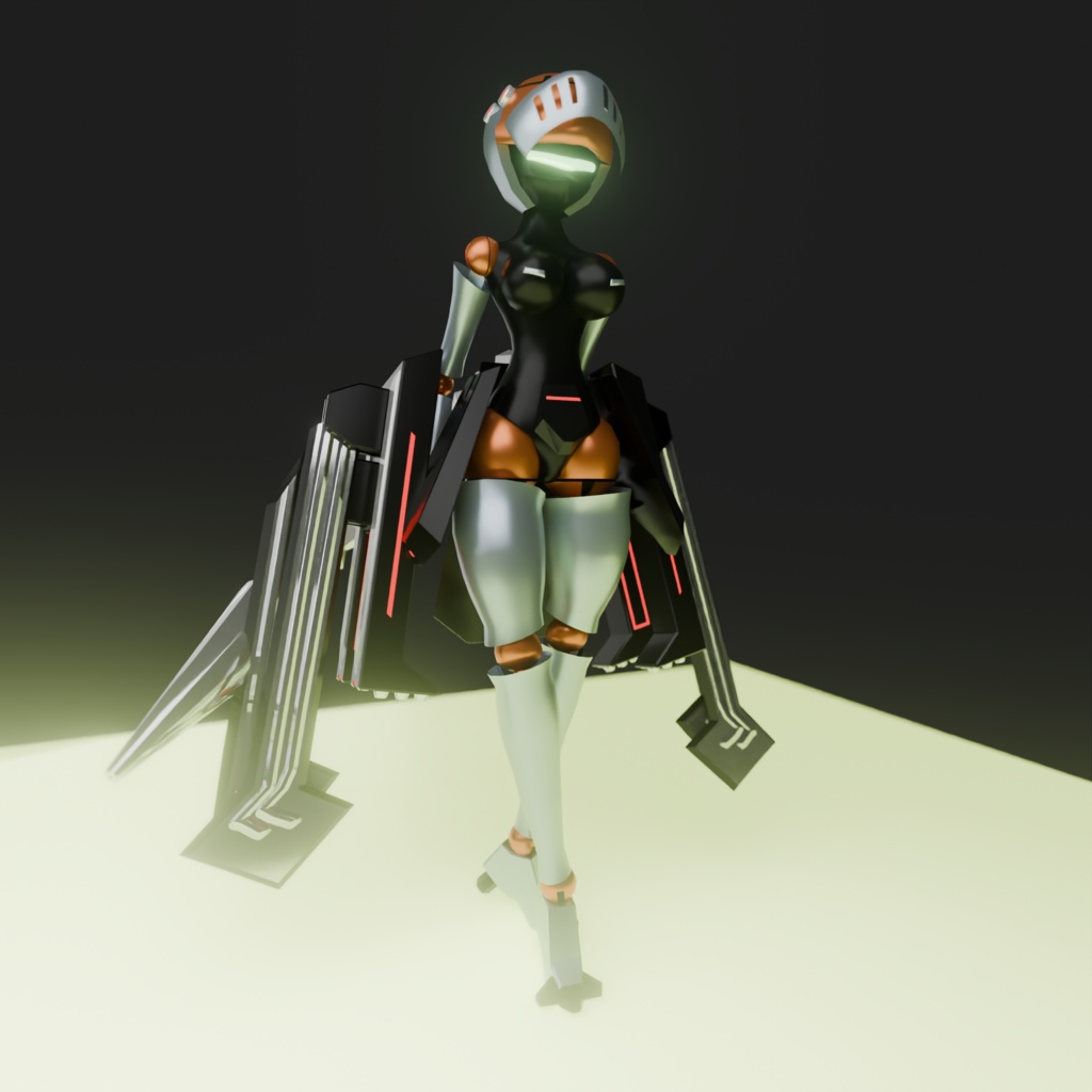 オリジナル3Dモデル メカ娘ADGR