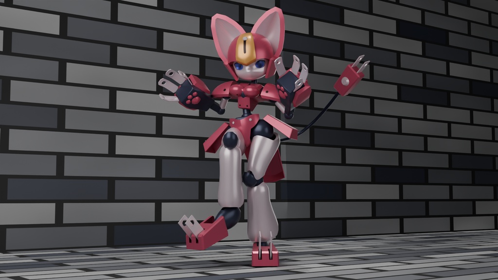 メダロット3Dモデル ペッパーキャット(フリー配布)