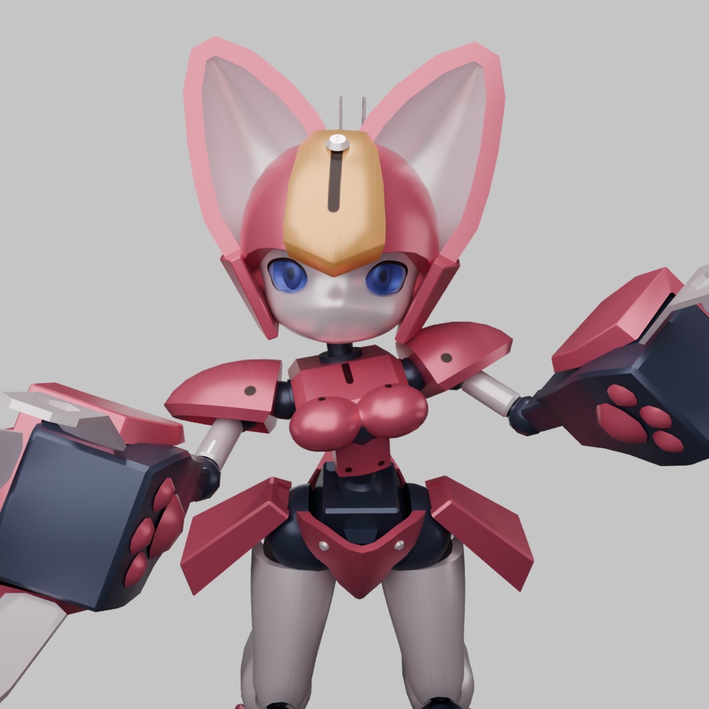 メダロット3Dモデル ペッパーキャット(フリー配布)