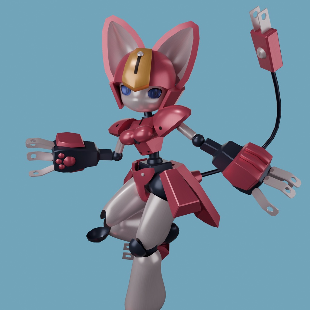 メダロット3Dモデル ペッパーキャット(フリー配布)