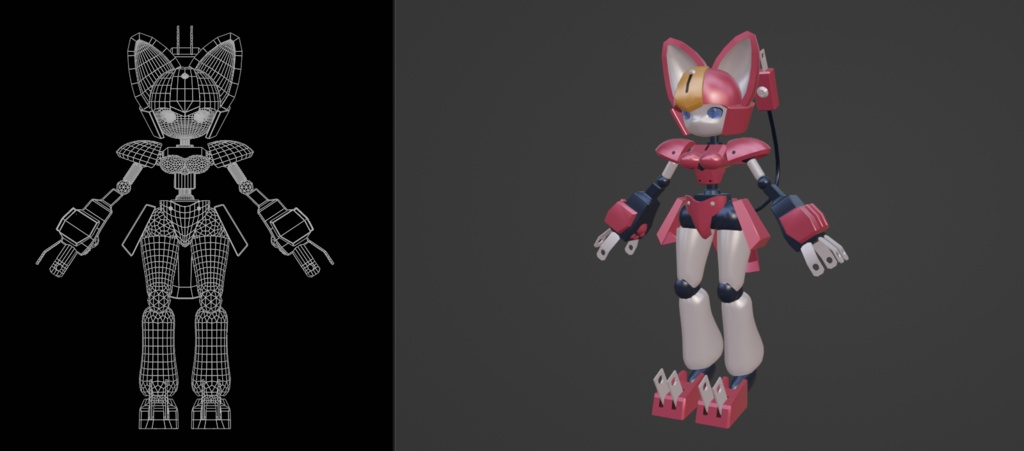 メダロット3Dモデル ペッパーキャット(フリー配布)