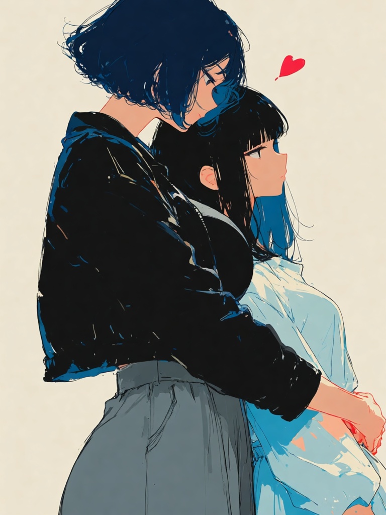 【トレース可】百合.オリジナルAIイラスト集 Vol.1(10枚)
