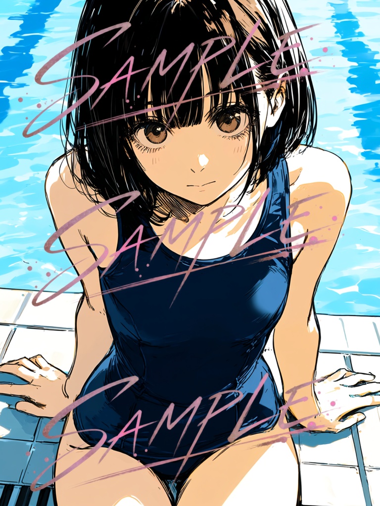 【トレース可】水着女性.オリジナルAIイラスト集 Vol.1(10枚)