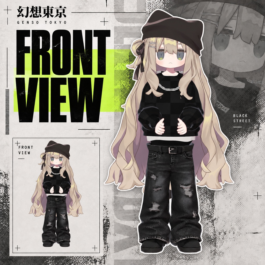 『BLACK STREET』オーバーサイズスウェット & ダメージデニム【キプフェル対応】