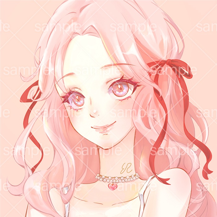 ふわふわピンクな女の子アイコン