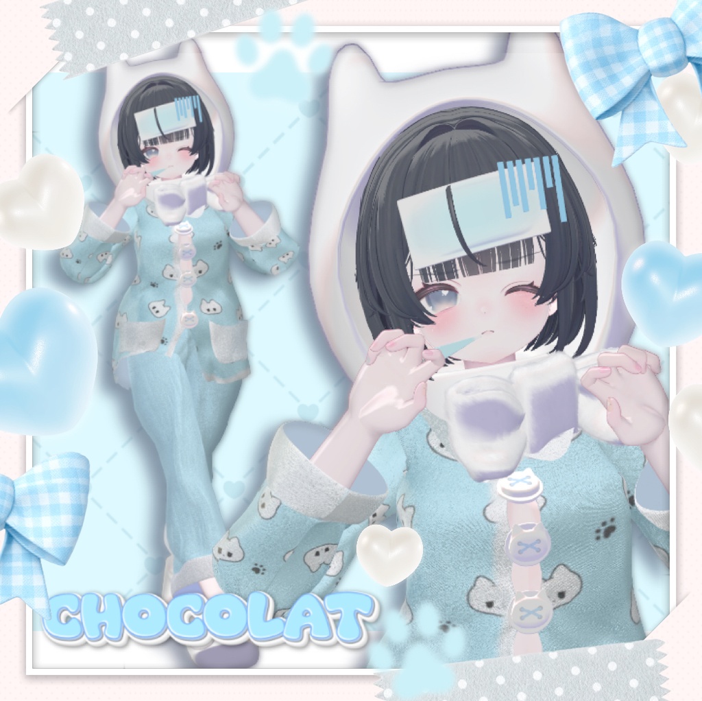 【VRC】4avatar 風邪気味♡ぱじゃま【SALL】