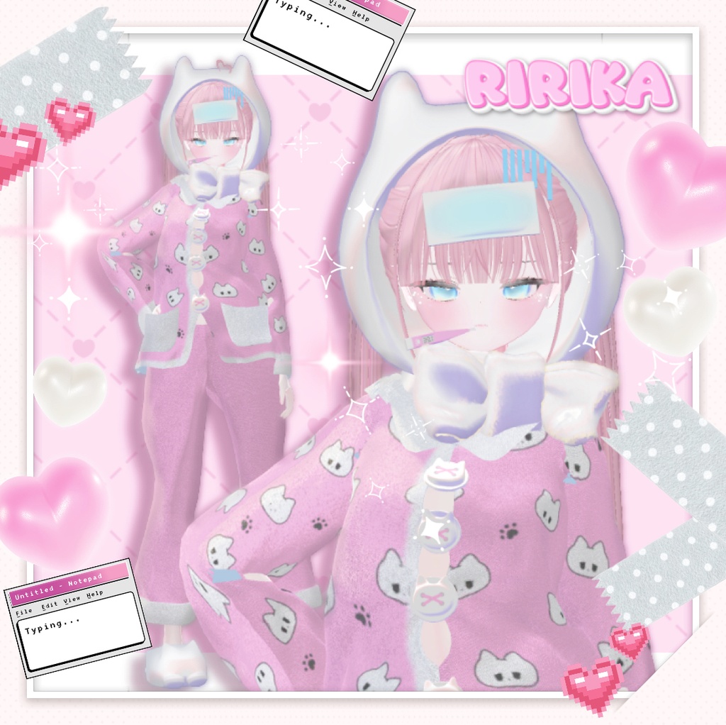 【VRC】4avatar 風邪気味♡ぱじゃま【SALL】