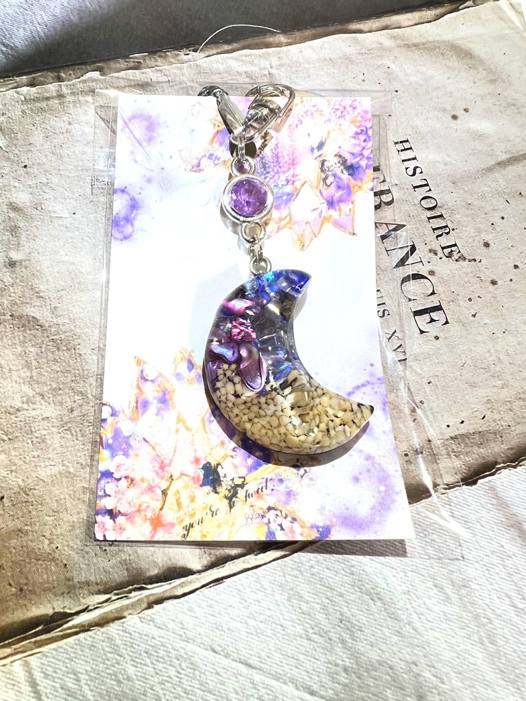 自由人様仕様 水面月キーホルダー黒