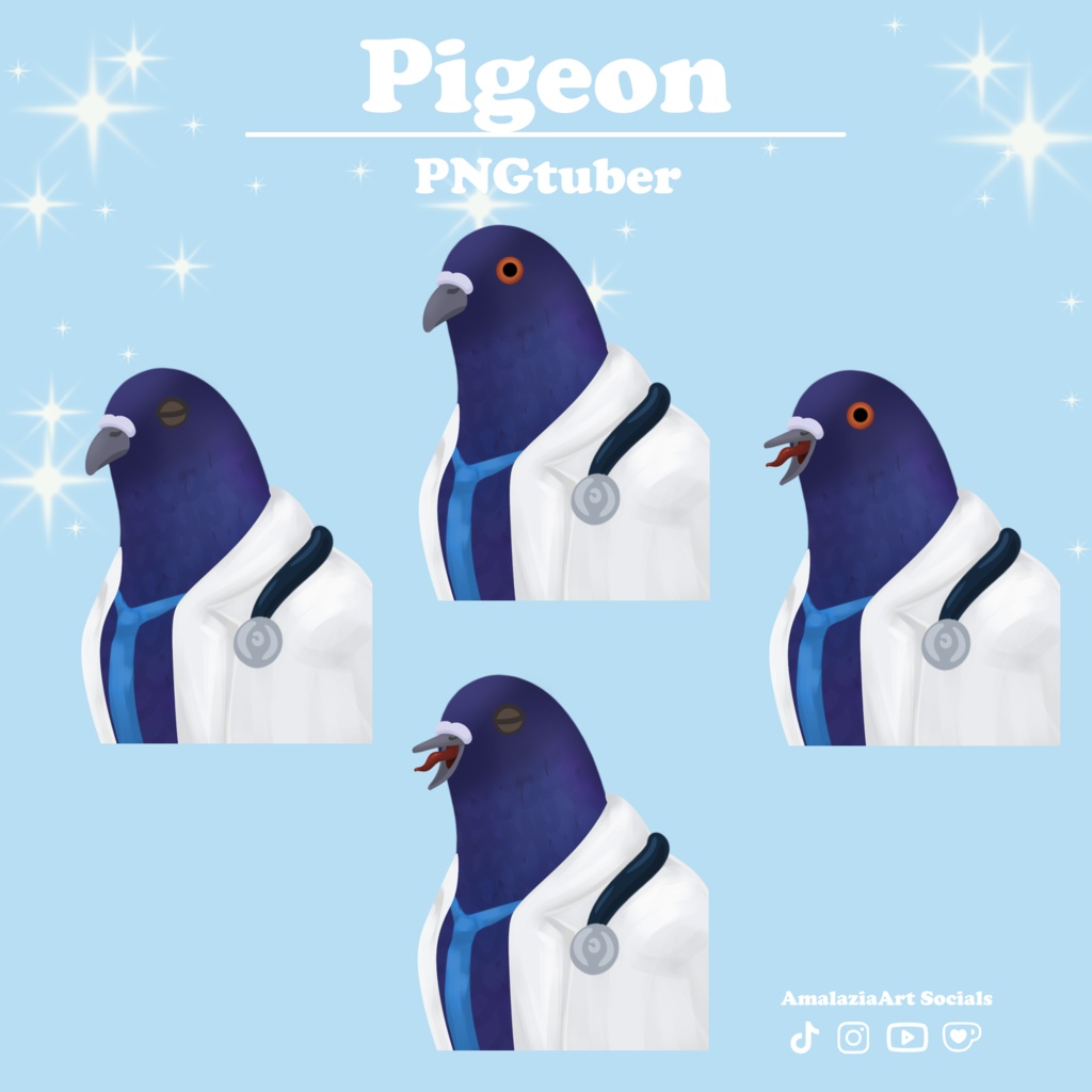 Pigeon PNGTuber Avatar | Bird Character for Streaming | Twitch YouTube PNGTuber