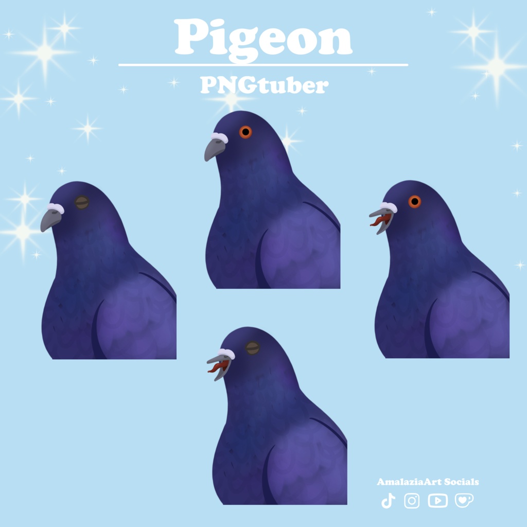 Pigeon PNGTuber Avatar | Bird Character for Streaming | Twitch YouTube PNGTuber