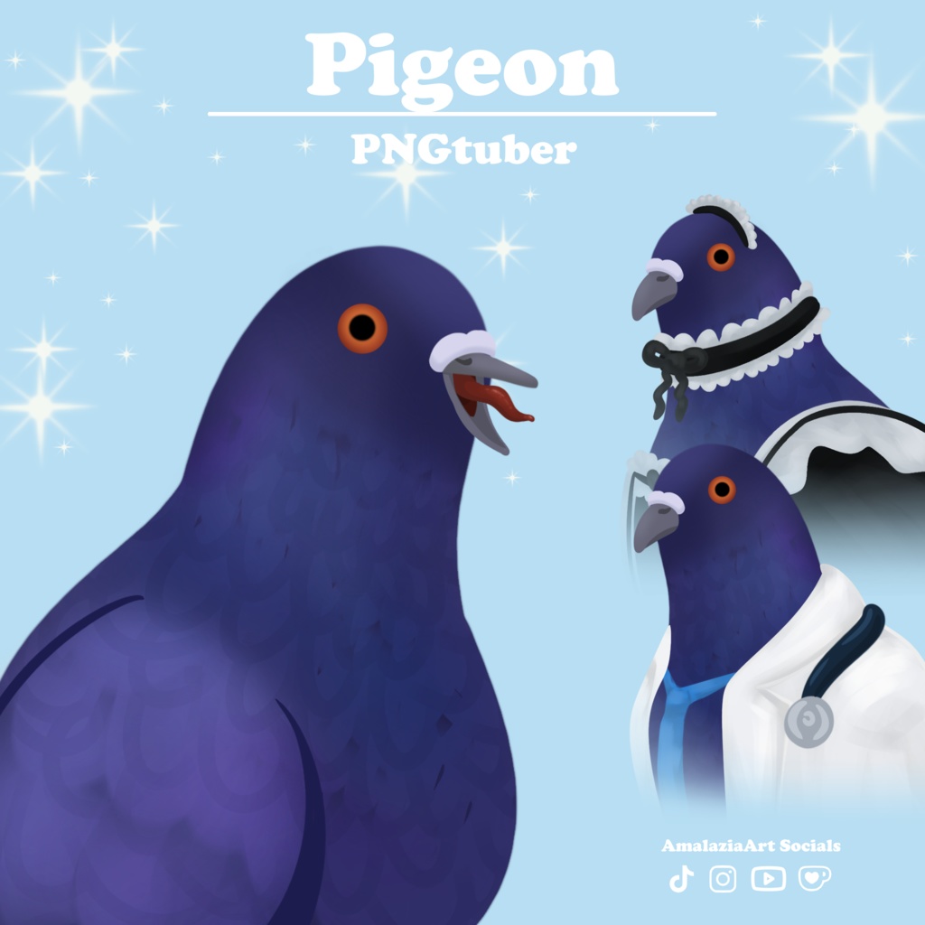 Pigeon PNGTuber Avatar | Bird Character for Streaming | Twitch YouTube PNGTuber