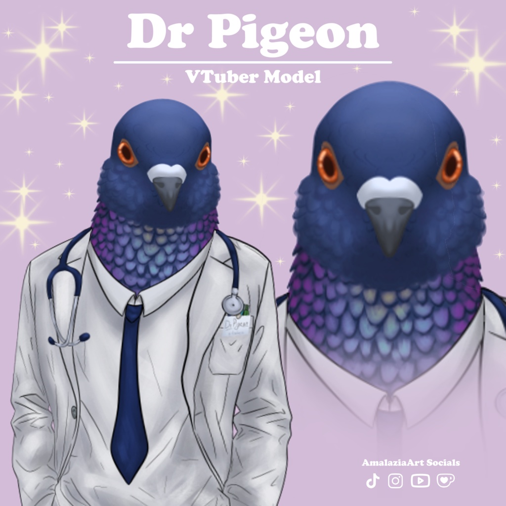 DrPigeon Funny VTuber Avatar Model | Beginner Friendly | Human-Made | Stream Character
