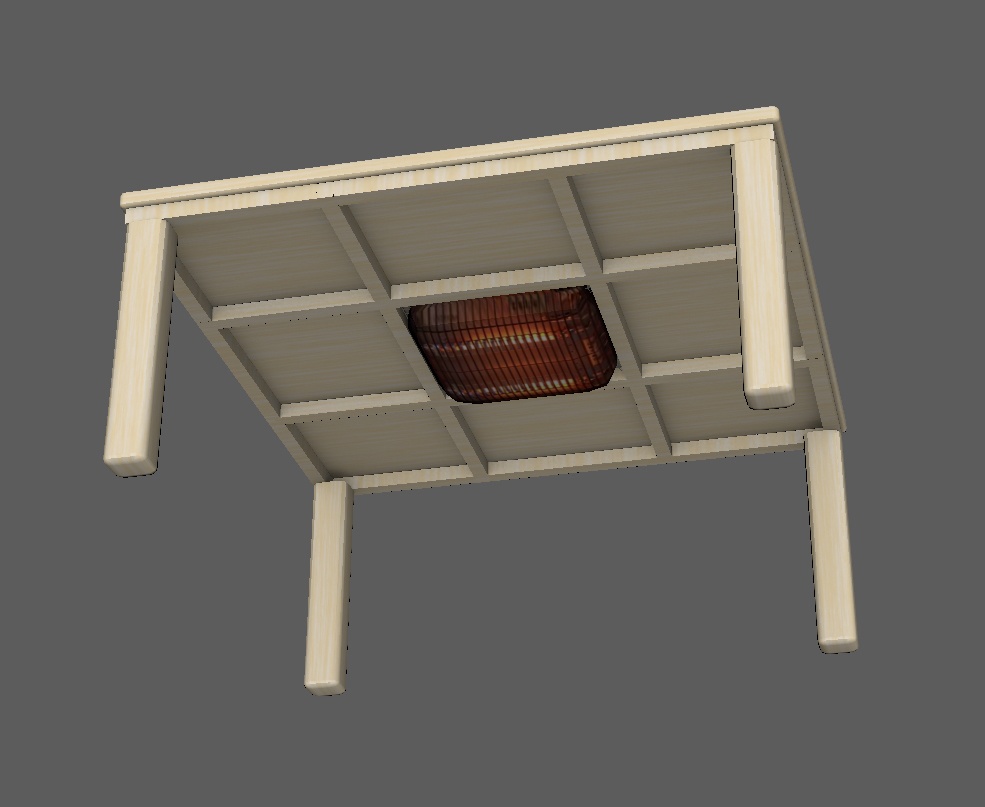 家具調こたつ　3Dモデル